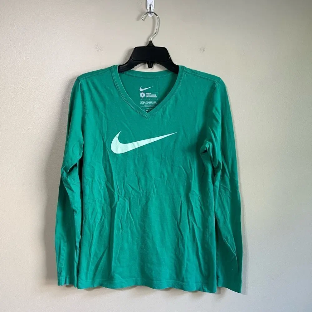 Nike long‎ sleeve green top L
